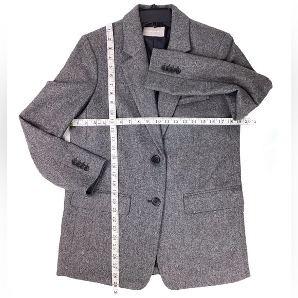 Everlane NWOT Oversized Wool Herringbone Blazer Gray. Sz 2 - Picture 7 of 9